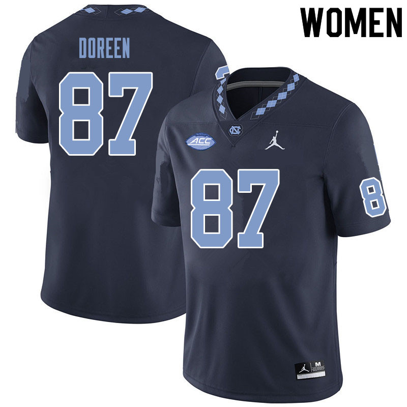 Women #87 Colby Doreen North Carolina Tar Heels College Football Jerseys Sale-Black